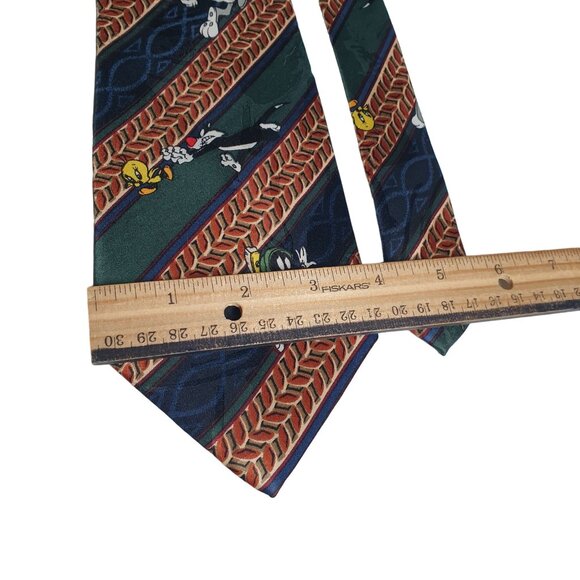 Looney Tunes Mania Men Necktie Tweetie Bugs Marvin Sam Cartoon Character Design - Picture 3 of 5